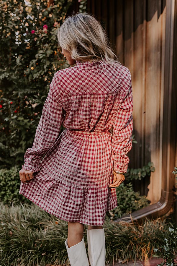 Ultimate Orchard Stroll Plaid Mini Dress