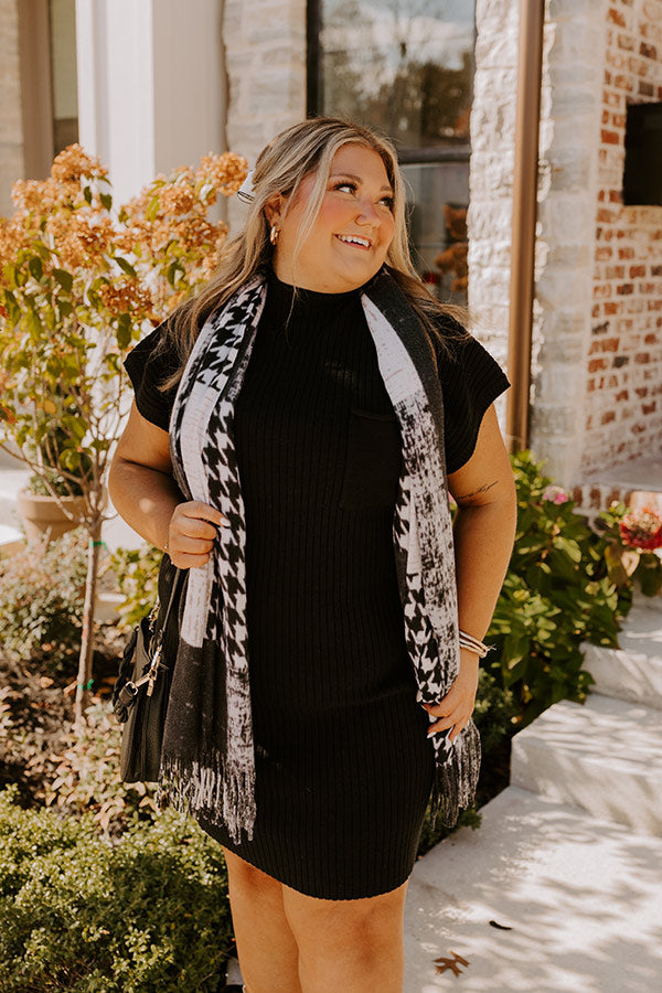 Premium Autumn Ribbed Sweater Dress - Black Curves Edition
