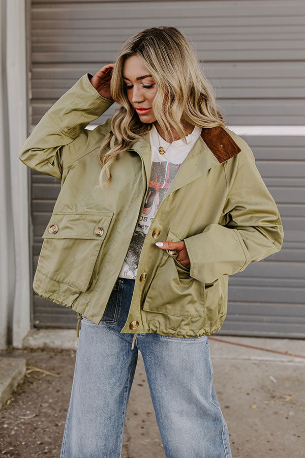 Ultimate Crisp Mornings Cargo Jacket in Sage – Premium Comfort & Style