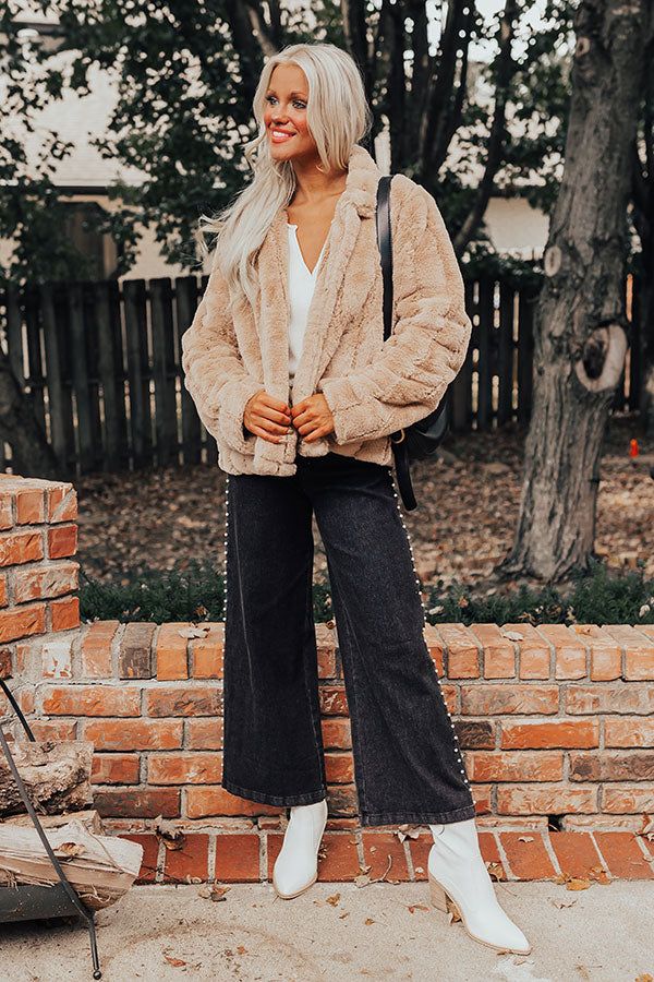 Premium Luxe Plush Jacket - Iced Latte