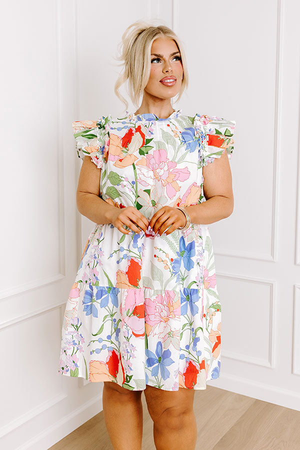 Premium Serene Seasons Floral Mini Dress – Ultimate Curves Collection