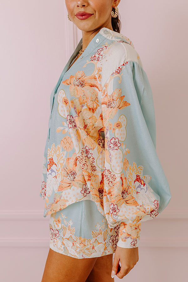 Premium Luxe Abstract Floral Button-Up Shirt