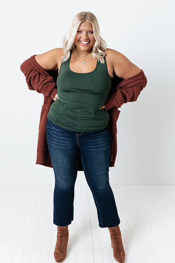 Premium Seamless Plus Size Tank - Hunter Green | Ultimate Comfort & Style