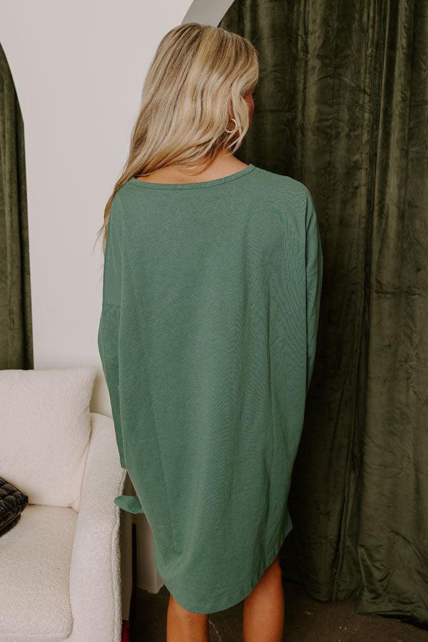 Premium Light Hunter Green T-Shirt Dress - Ultimate Everyday Comfort