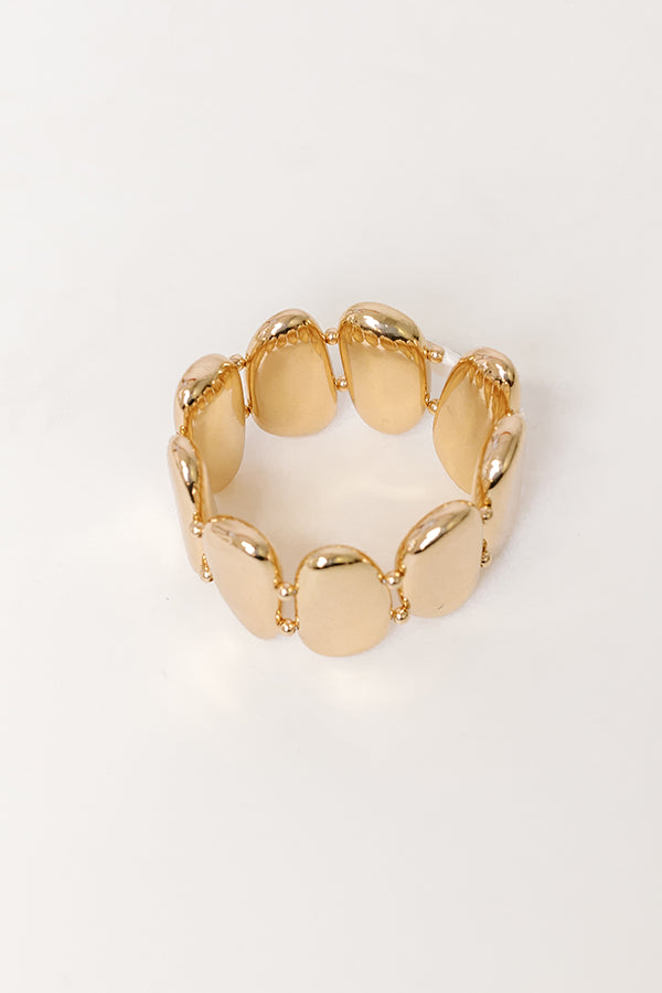 Ultimate Chic Stretch Bracelet - Gold Beaded Elegance