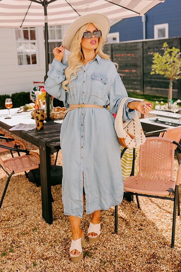 Ultimate Street Chic Chambray Maxi Dress for Curves