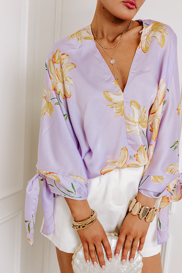 Ultimate Lavender Satin Shift Top - Botanical Bliss