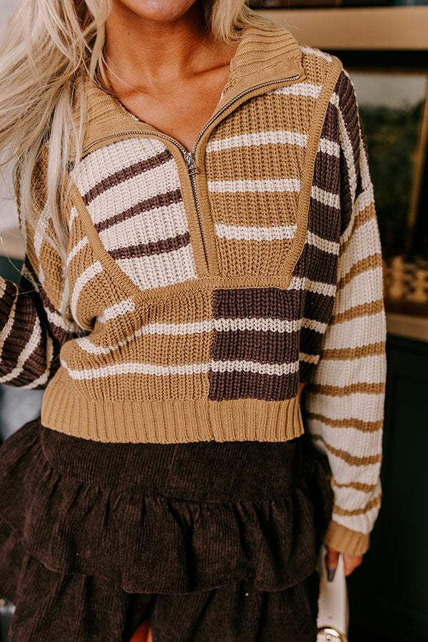 Premium Snuggles & S'mores Knit Sweater - Khaki