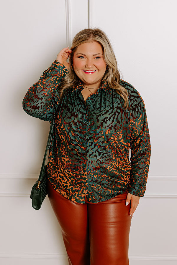 Premium Velvet Burnout Teal Curves Top - Ultimate Style Upgrade