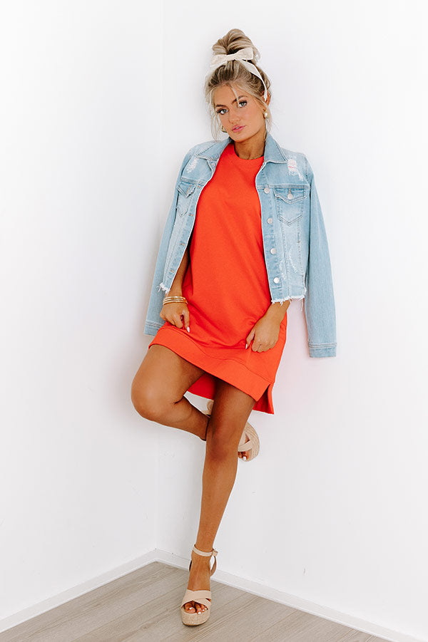 Premium Tangerine Sleeveless Mini Dress with High-Low Hemline