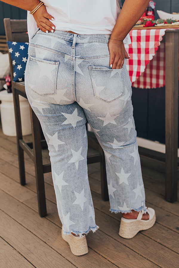 Premium Risen Chasing Stars High Waist Jeans - Ultimate Style Upgrade