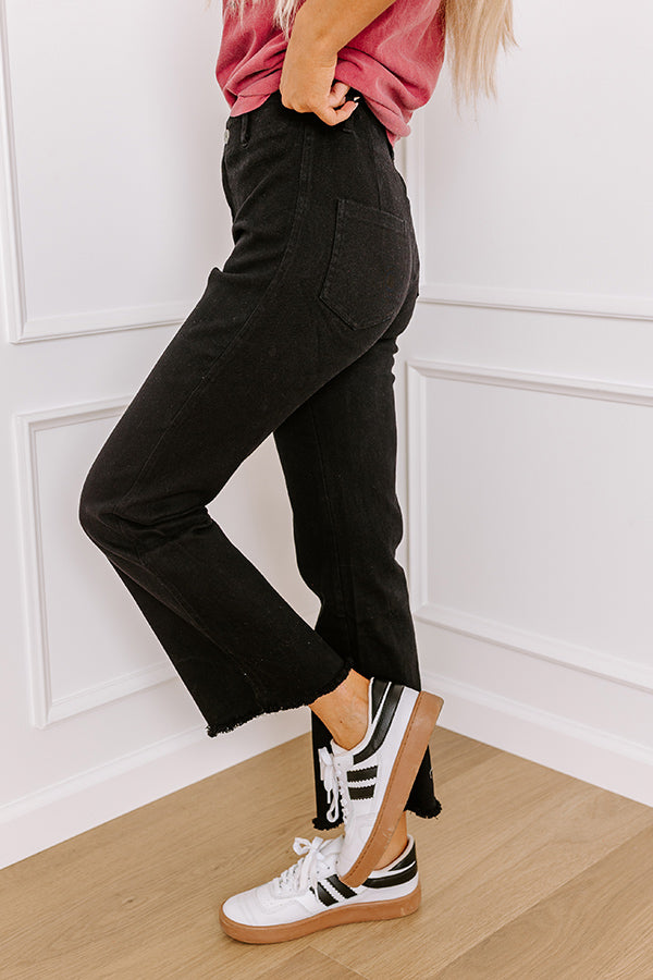 Premium Quinn High Waist Flare Jeans - Ultimate Black