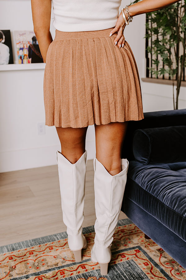 Ultimate Valeria High Waist Knit Skirt - Premium Camel