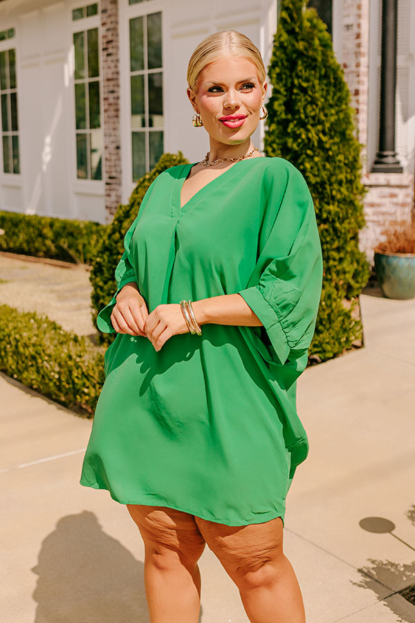 Ultimate Kelly Green Curve-Hugging Shift Dress