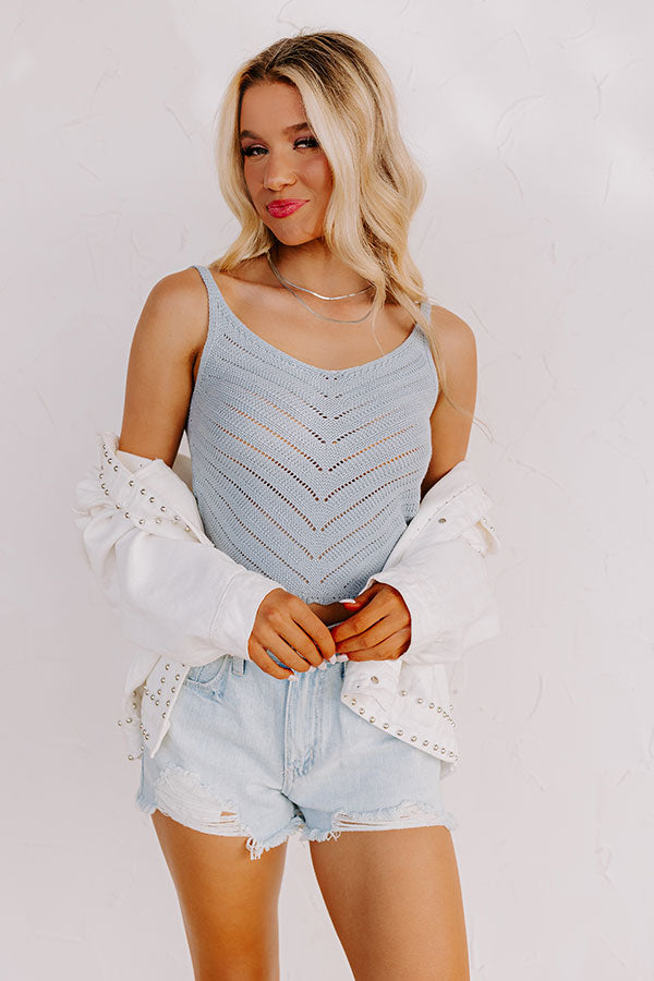 Ultimate Sky Blue Bondi Beach Knit Tank - Lightweight & Stylish