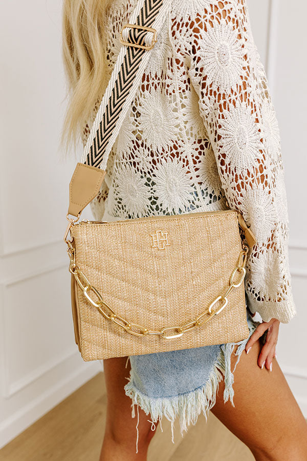 Premium Natural Raffia Woven Crossbody Bag