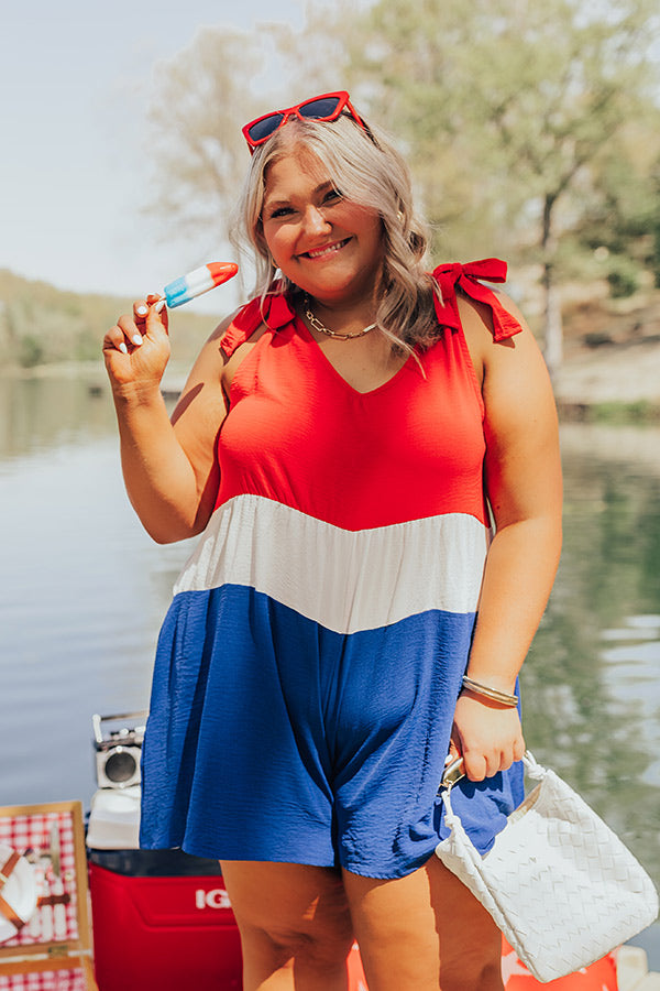 Premium Lakeside Celebration Romper - Red, White & Blue