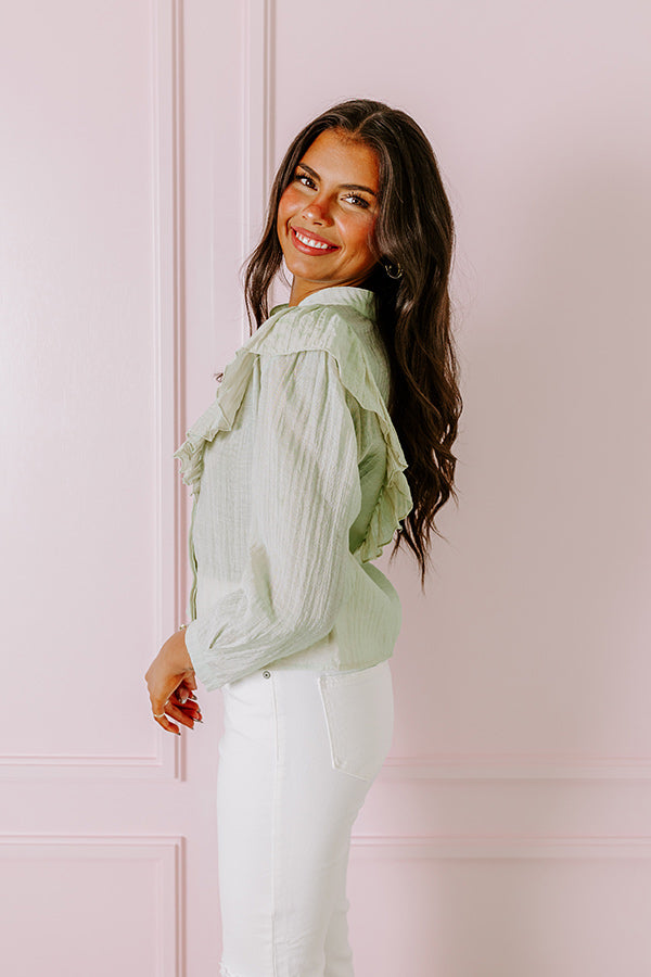 Premium French Market Ruffle Top in Mint - Ultimate Wardrobe Upgrade