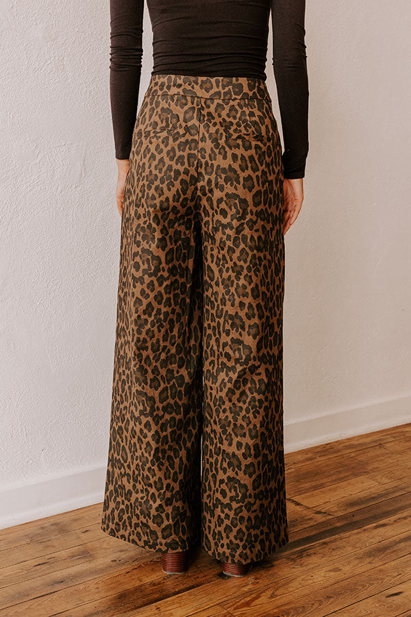 Ultimate Valentina High Waist Wide Leg Pants - Trendy Leopard Print