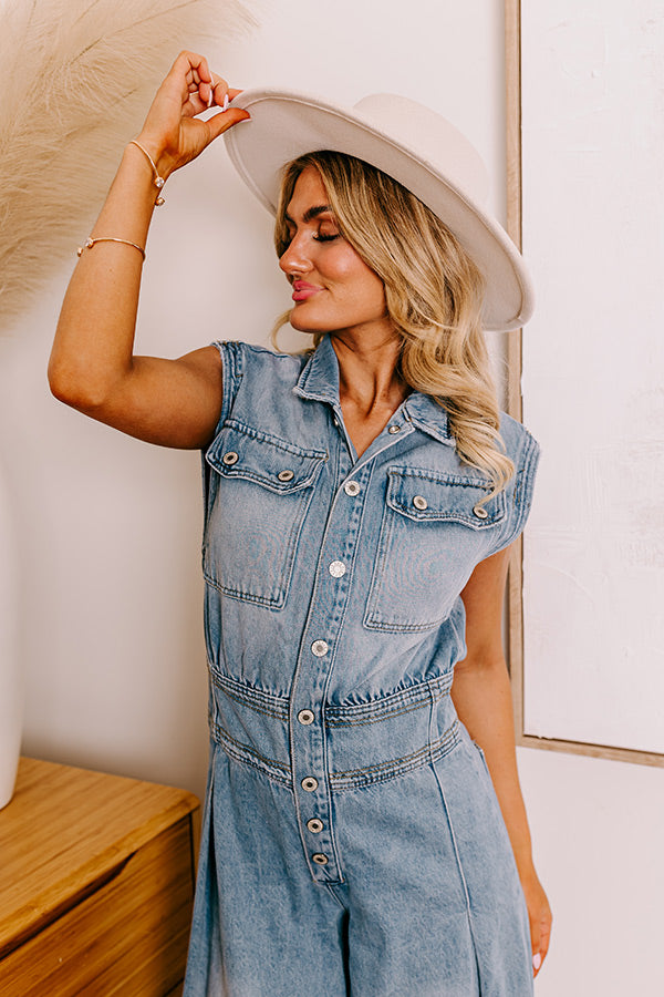 Premium Central Park Denim Jumpsuit - Ultimate Wide-Leg Style