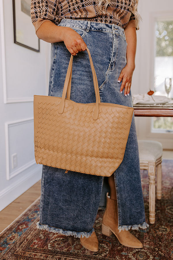 Premium Boston Market Faux Leather Tote in Iced Mocha - Ultimate Everyday Carry