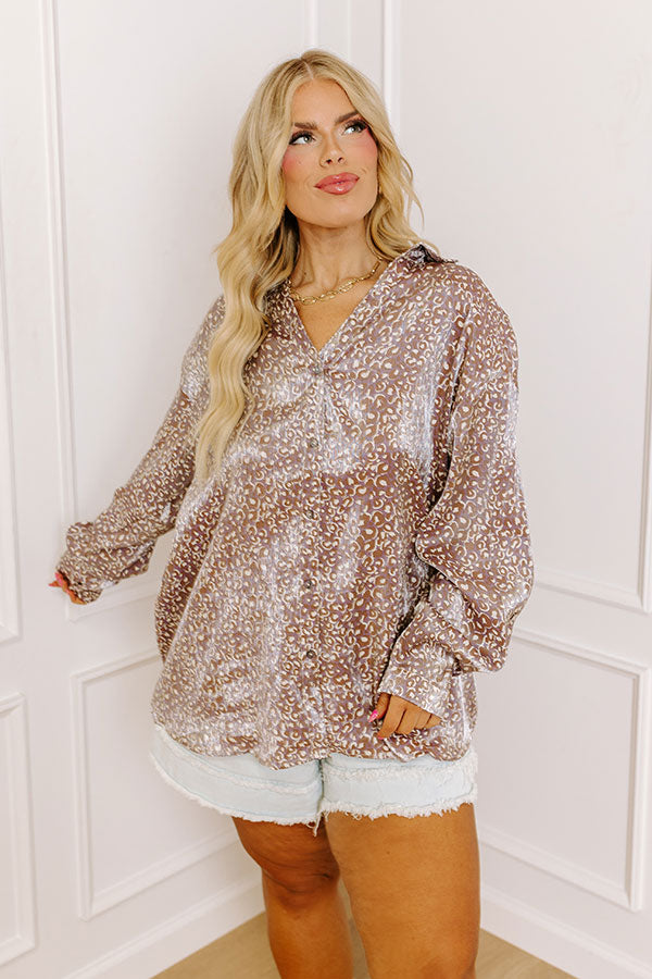 Premium Leopard Print Top - Purple Curves Edition