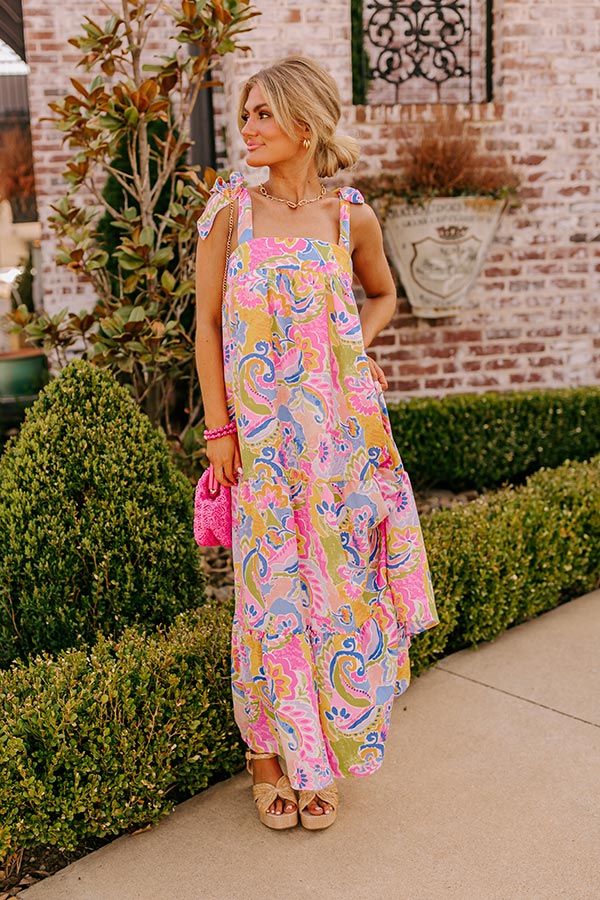 Premium Resort Radiance Paisley Maxi Dress