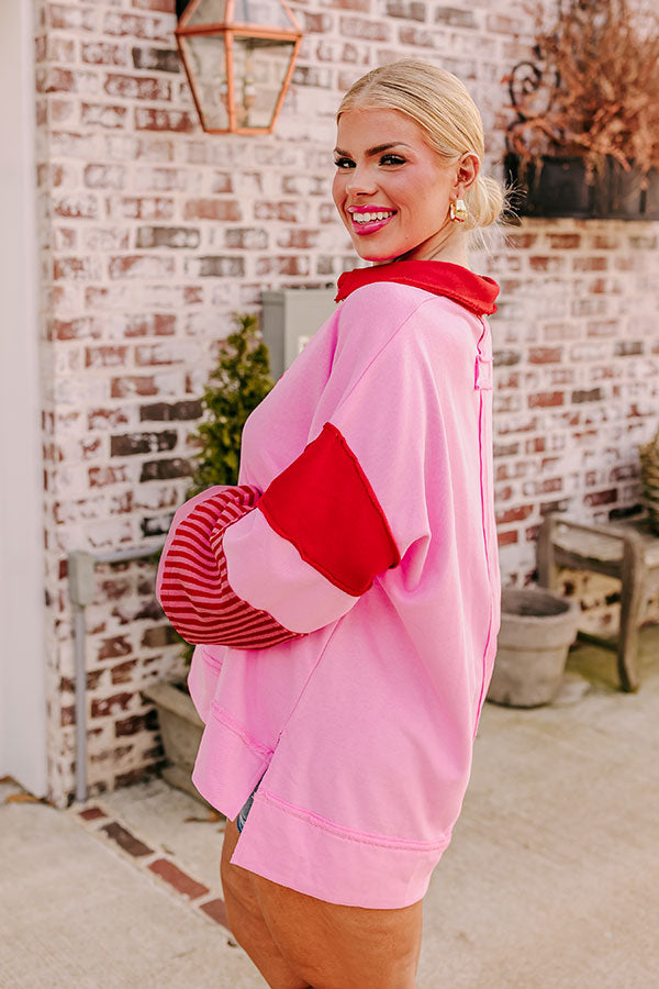 Premium Pink Curves Holding Hands Sweatshirt