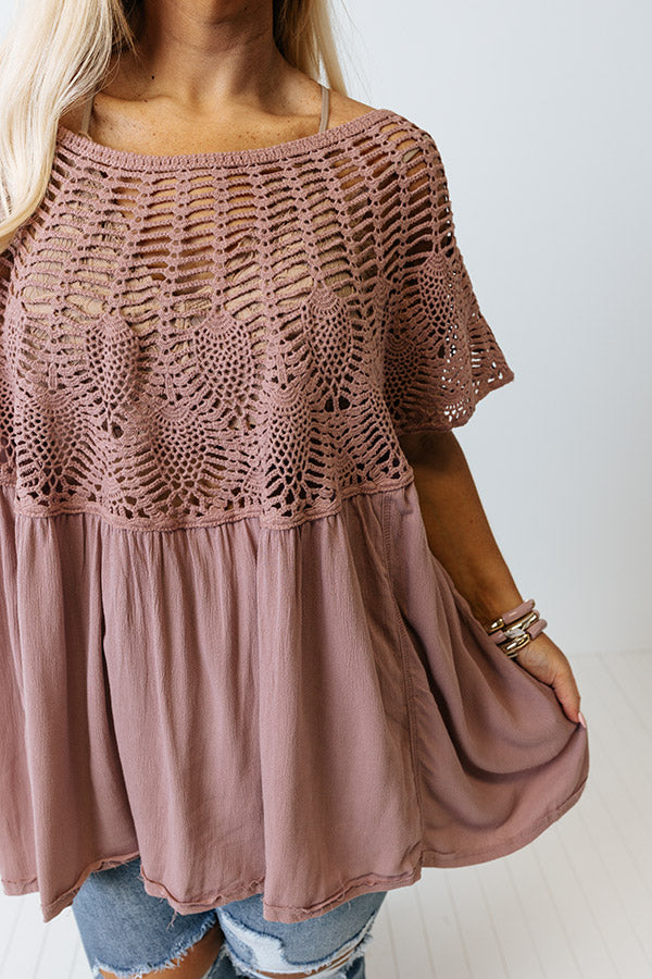 Premium Crochet Shift Top - Dusty Purple | Ultimate Summer Style