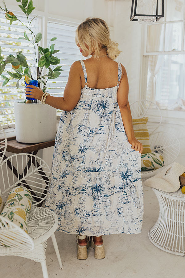 Premium Tropical Escape Midi Dress