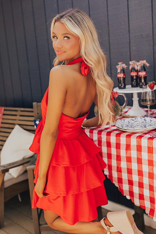 Ultimate Romantic Red Ruffle Mini Dress for Love Notes