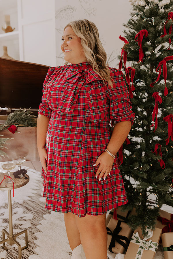 Ultimate Plaid Perfection Mini Dress - Bold Bow & Curves