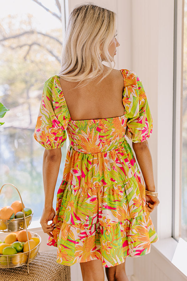 Ultimate Key Lime Smocked Mini Dress - Tropical Style