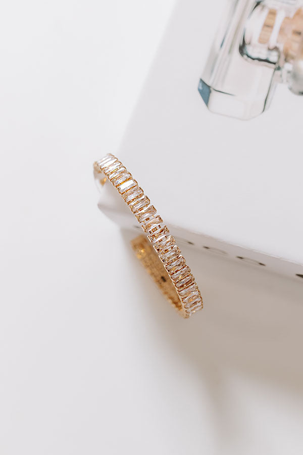 Ultimate Glam Gold Cubic Zirconia Cuff Bracelet