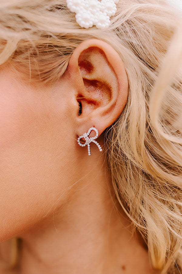 Premium Sparkling Bow Cubic Zirconia Earrings