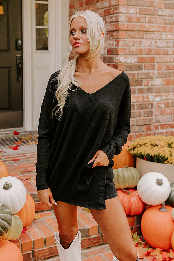 Premium Fall Latte Shift Sweater - Ultimate Black Edition