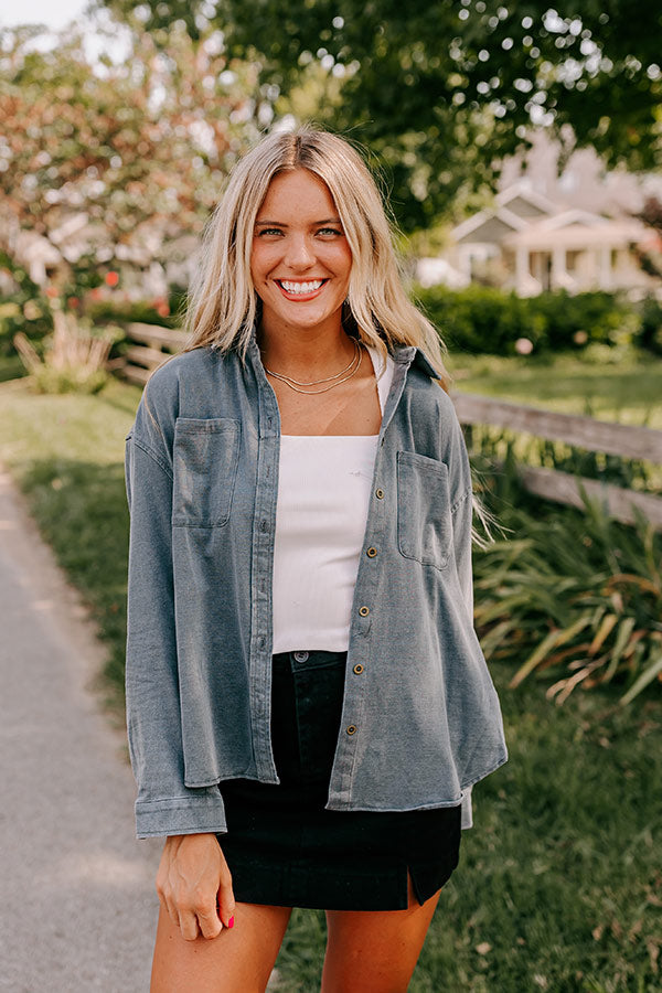 Premium Casual Chambray Button-Up Shirt in Charcoal - Ultimate Style Upgrade