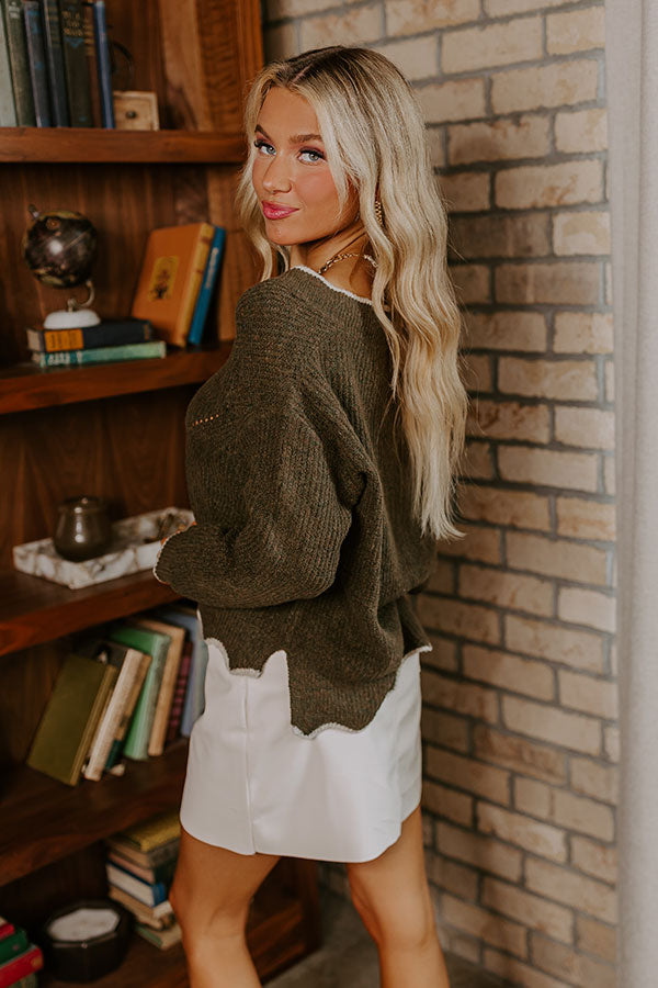 Ultimate Cozy Knit Sweater - Martini Olive