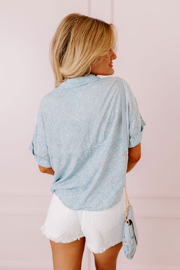 Premium Soho Paisley Top - Sky Blue | Upgrade Your Style