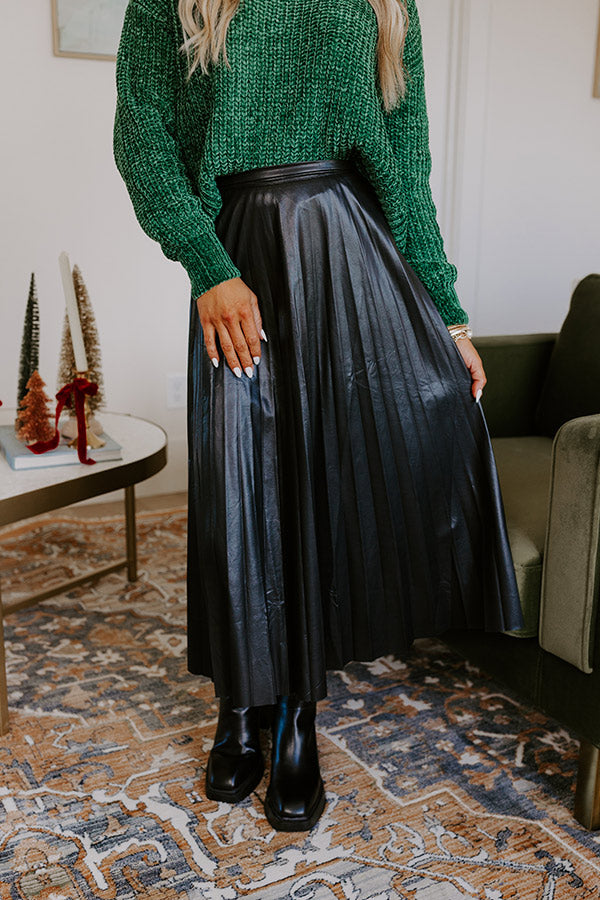 Ultimate Faux Leather Midi Skirt - One Way Ticket Collection