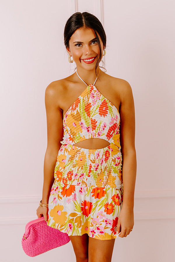 Ultimate Summer Smocked Halter Dress - Floral Print