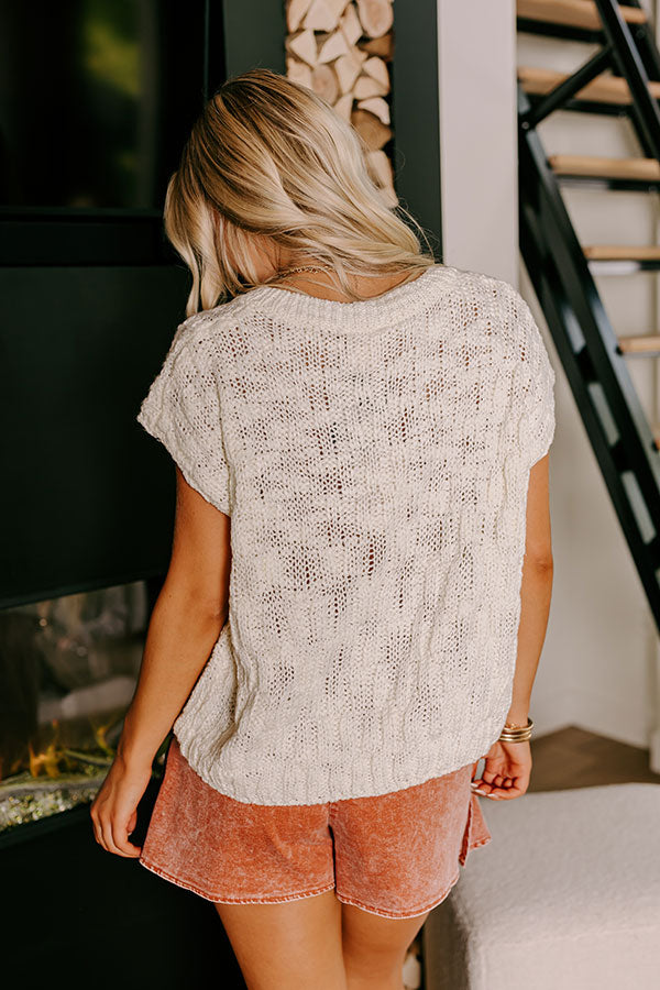 Premium Block Party Knit Top in Ivory - Ultimate Comfort & Style