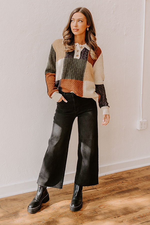Premium Downtown Dallas Color Block Sweater - Ultimate Style Upgrade
