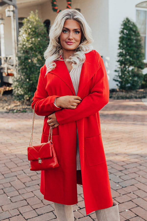 Premium Slope City Lightweight Trench Coat in Vibrant Red