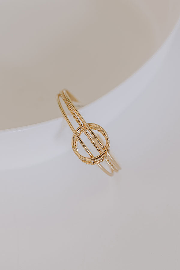 Ultimate Luxe Knot Cuff Bracelet - Gold Dipped