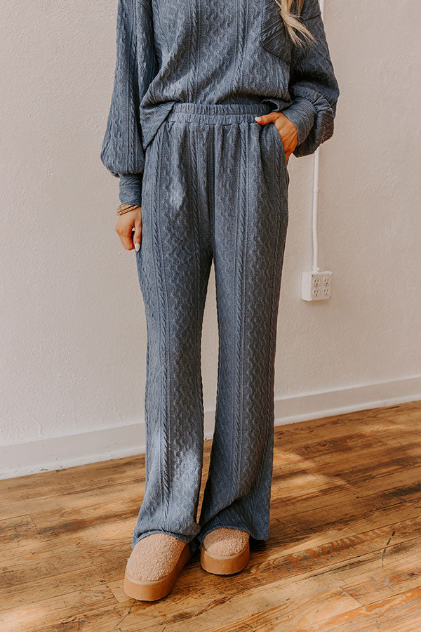 Premium Fireside Cozy High Waist Cable Knit Pants - Ultimate Comfort & Style