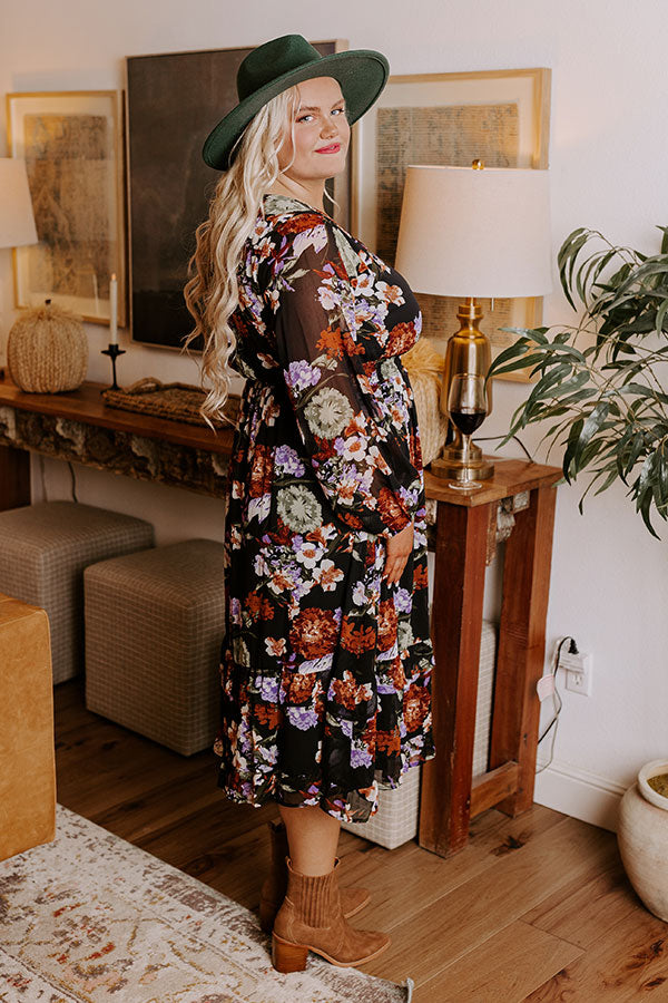 Ultimate Vineyard Stroll Floral Midi Dress