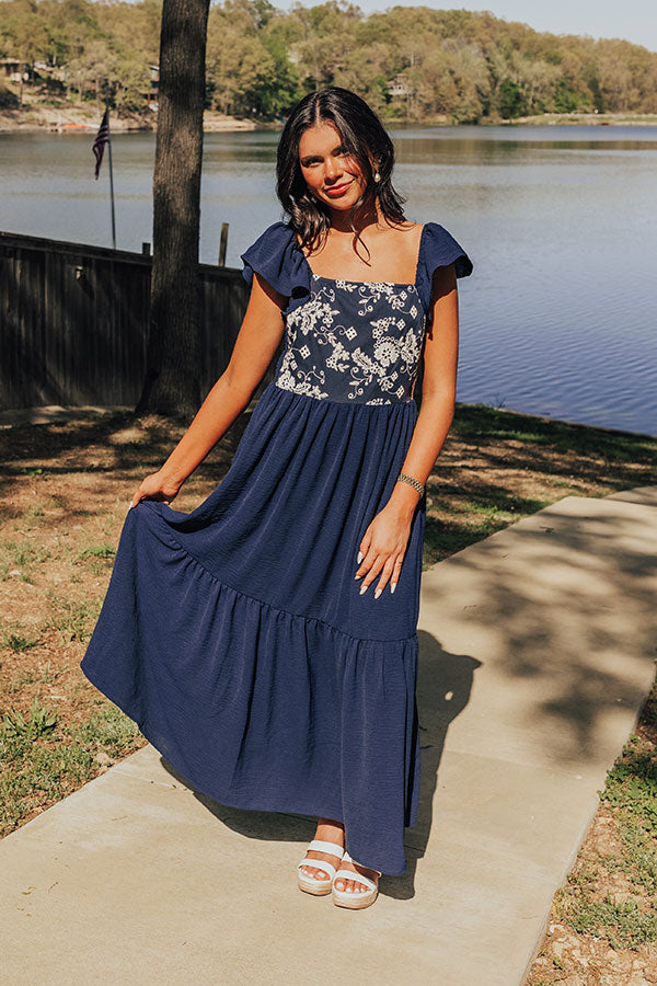 Premium Embroidered Maxi Dress - Perfect for Park Picnics