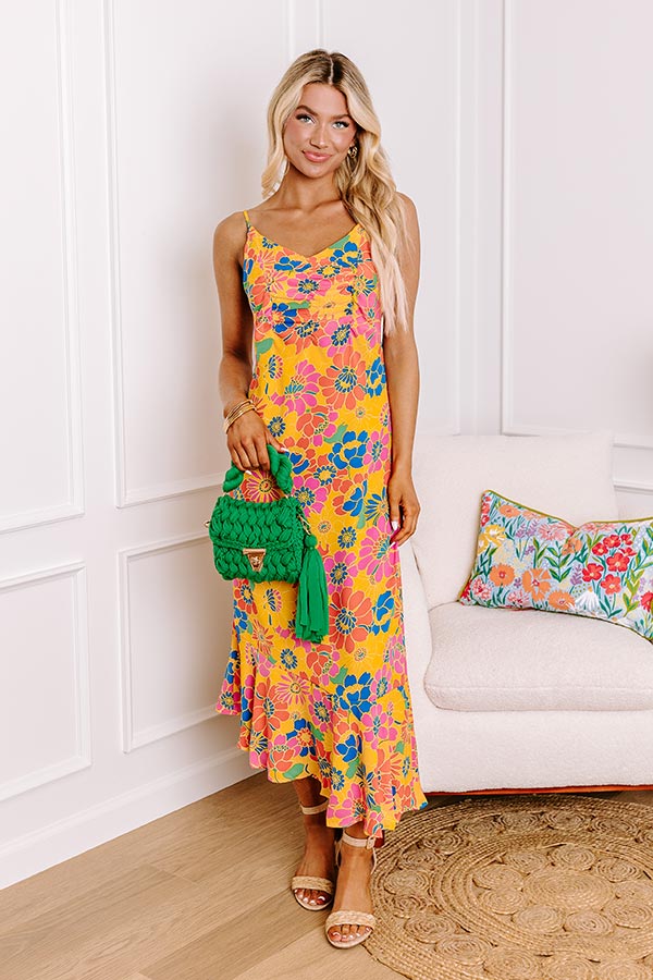 Premium Over The Ocean Floral Midi Dress