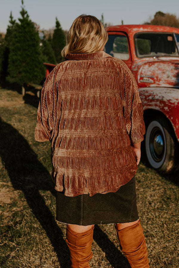 Premium Roman Holiday Velvet Top - Ultimate Brown Curves Edition